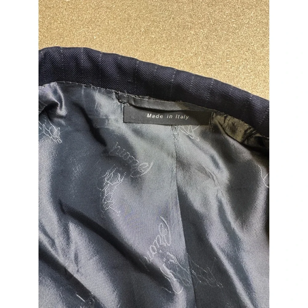 Brioni Neiman Marcus Navy Pinstripe Wool Suit Blazer Jacket Made in Italy $500‎